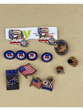 Enamel Pin LOT 13 Republican Nat'l Committee 1996 97 98 2000 Victory 96 US Army